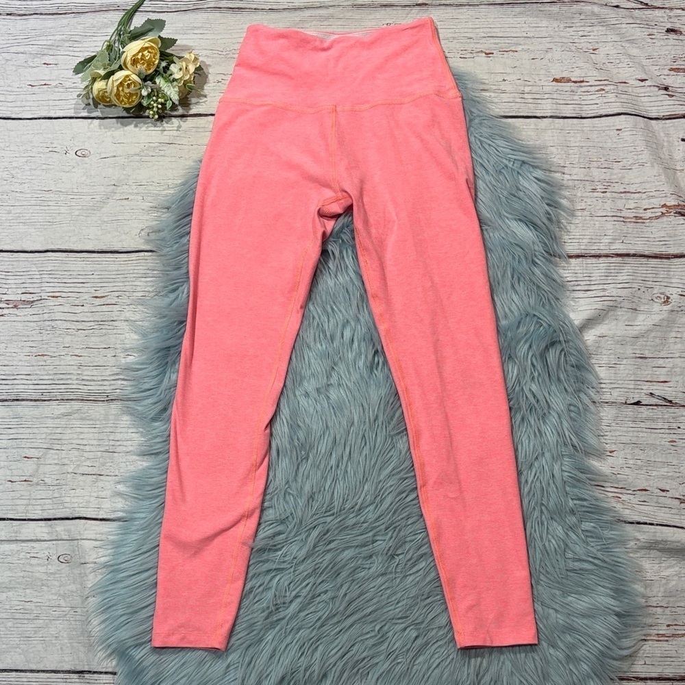 Beyond Yoga Neon Coral High Waist Spacedye Leggings